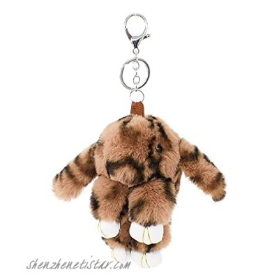 BEGOOD Rabbit Keychain Fluffy Pom Pom Bunny Keyring Soft Cute Fashion Faux Fur Car Pendant Handbag Purse Decoration Keychain