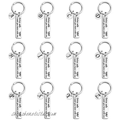 Drive Safe Keychain 26 Letter Keyring Drive Safe I Need You Here with Me Gifts For Husband Dad Boyfriend with Initial
