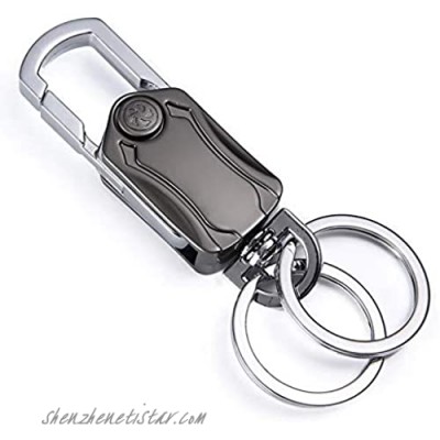 Dsycar Car Key Chain Bottle Opener Keychain for Men and Women 360° Rotation Zinc Alloy Key Chain with 2 Key Rings (Square Buckle with Knife)