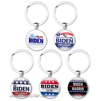 FUNZZY 2020 Joe Biden Keychains Presidential Election Keyring Key Holders for Adults Kids 5 Pcs