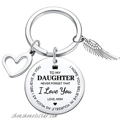 Graduation keychain 2021 To My Daughter Keychain from Mom Inspirational Gift - Never Forget That I Love You Forever Birthday Gift Graduation Gift Christmas Gifts