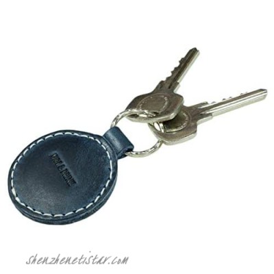 Hide & Drink Leather Circular Keychain Key Ring Holder Organizer Gifts Ideas Accessories Handmade :: Slate Blue