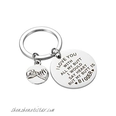 I Love You with All My Butt Funny Gifts Keychain for Boyfriend Husband Girlfriend Naughty Gift Men Rude Birthday Christmas Valentines Keyring