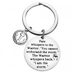 Inspirational Gift Encouragement Keychain I am The Storm Keyring Graduation Gift Inspiration Keyring Gift for Recovery Fighter Survivor Motivational Awareness Jewelry Newly Graduates Teen Girls