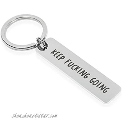 Inspirational Gifts for Oneself and Friend Motivational Keychain Pendant Engraved Keep Going