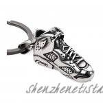Keychains leather key ring with a mini titanium steel basketball shoe pendant for all keys full of character