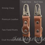 Leather Tactical EDC Key Clip Keychain Key Ring Fob for Men EDC Keyring Holder Premium Leather.