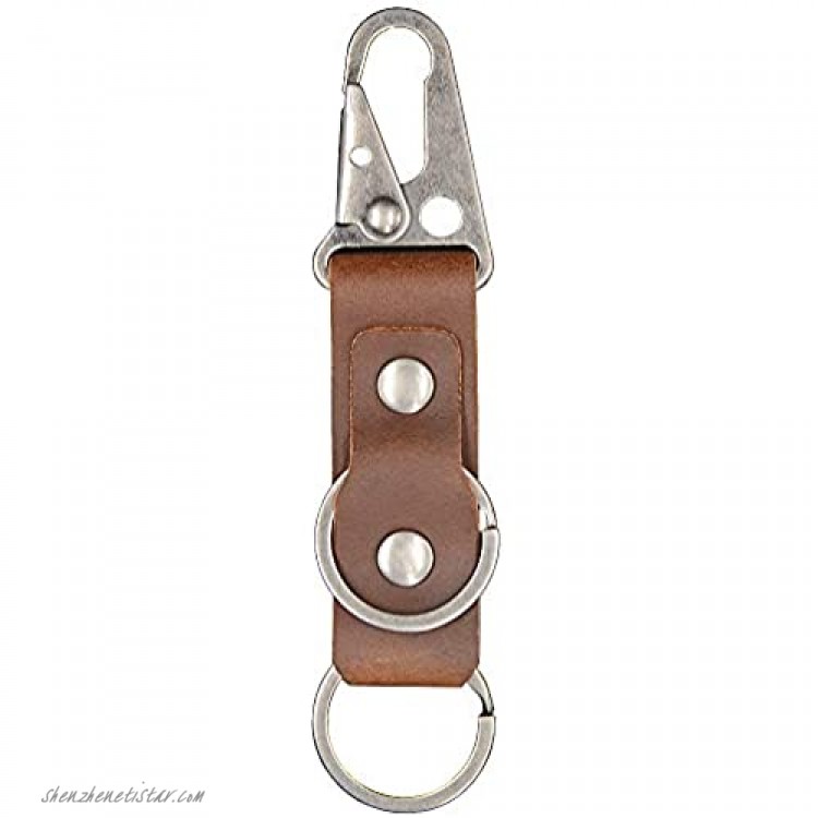Leather Tactical EDC Key Clip Keychain Key Ring Fob for Men EDC Keyring Holder Premium Leather.