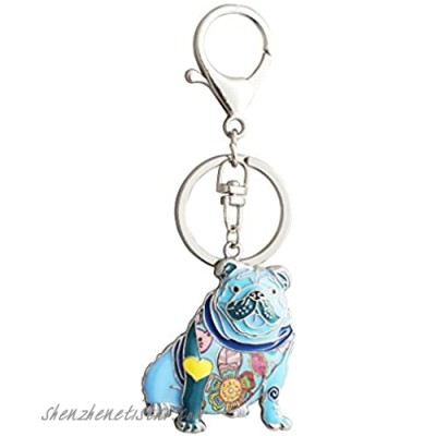 Luckeyui Personalized English Bulldog Keychain Gifts for Women Girls Dog Lovers