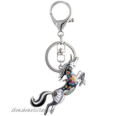 Luckeyui Personalized Horse Keychain Women Multicolor Enamel Animal Keyring