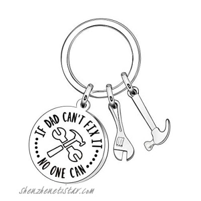 Maxforever Dad Gifts If Dad Can't Fix It... No One Can Keychain Keyring Birthday Father's Day Christmas Gifts for Dad Papa from Daughter Son