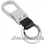 Metal keychain with detachable leather used for car home office mountaineering keychain.