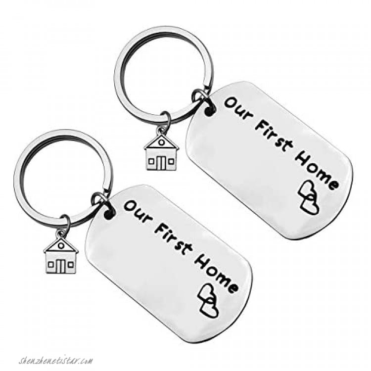 New Home Keychain Housewarming Gifts Our First Home Keychain Set New Home Owner Gifts New House Keyring Moving in Gift Realtor Closing Gifts Couple Newlyweds Gift Sweet Home Family Keychain Gift