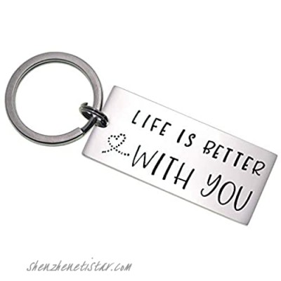 Queyuen Life Is Better With You Cute Keychain for Couples Friendship Accessory Key Chain
