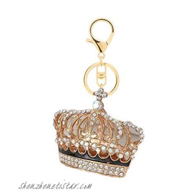 Rhinestone Crown Keychains Sparkling Empress Princess Keyrings Pendant
