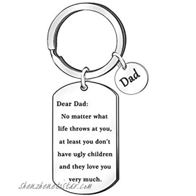 To My Dad Keychain Gift for Father Dad Papa Daddy Key Chain Father's Day Present