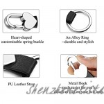 Top Plaza Black Genuine Leather Alloy Keychain Heart Home Office Car Leather Key Chain Keyrings for Men