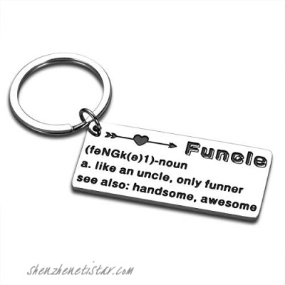 Uncle Father’s Day Keychain Gifts for Men Him from Niece Nephew Kids Adult Funny Birthday Christmas Family Present for New Uncle Brother Funcle Definition Keyring Stocking Stuffers Thanksgiving Gift
