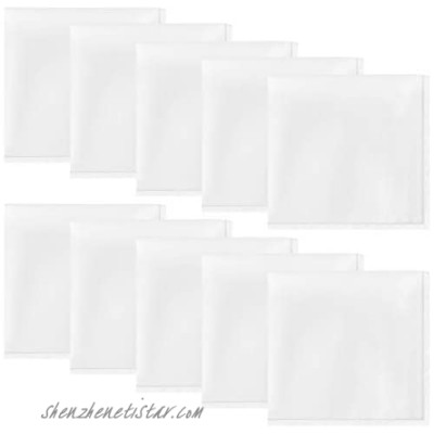 10 PCS Pocket Squares Suit Silk Handkerchief For Men & Boys (White)