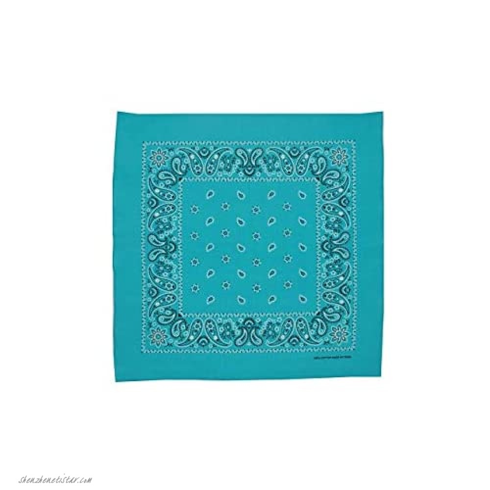 12pcs Bandana 100% Cotton Custom Fashion Paisley Design Multifunctional Outdoor Square Handkerchief 