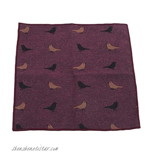 BoloLi Bird Print Pocket Handkerchief Cotton Square Handkerchiefs for Men Women
