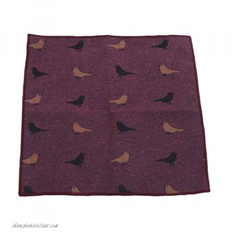 BoloLi Bird Print Pocket Handkerchief Cotton Square Handkerchiefs for Men Women