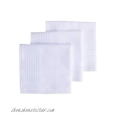 Soft 100 Cotton Men's Handkerchiefs White Pocket Square Hankies