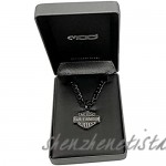 Harley-Davidson Men's Black Steel Bar & Shield Chain Necklace Black HSN0046-22