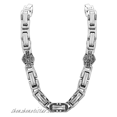 Harley-Davidson Men's Stainless Steel Double Link Necklace Silver HSN0026-22