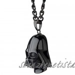 Star Wars Jewelry Unisex 3D Darth Vader Black Ion-Plated Stainless Steel Pendant Necklace 24