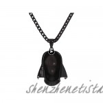 Star Wars Jewelry Unisex 3D Darth Vader Black Ion-Plated Stainless Steel Pendant Necklace 24
