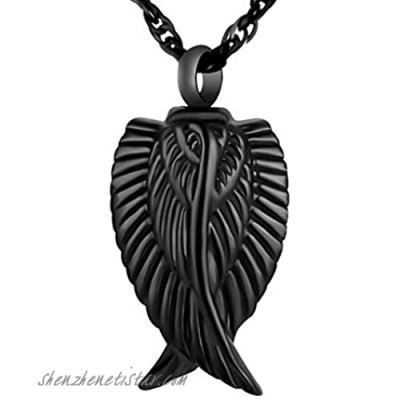 XIUDA Angel Wing Cremation Necklace for Ashes Memorial Urn Pendant Jewelry for Ashes-I'm here Watching Over You