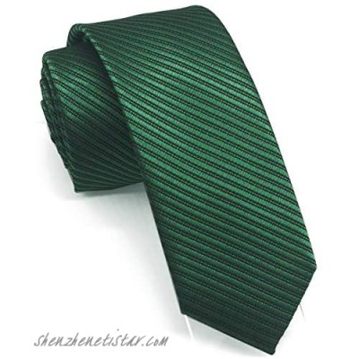 2.4'' (6cm) Wehug Men's Classic Solid Color Tie Slim Tie Skinny Ties For Men