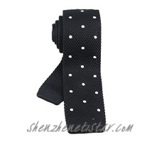 Elfeves Men's Skinny Smart Knit Ties Hipster Polka Dots Designer Necktie 2 inch