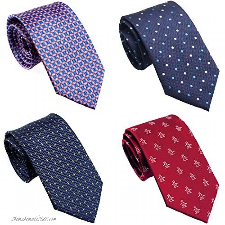 Extra Long Ties for Big/Tall Men 63 X-Long & 70 XX-Long Ties Assorted 4-Pack with Gift Box Hand Made by Belluno