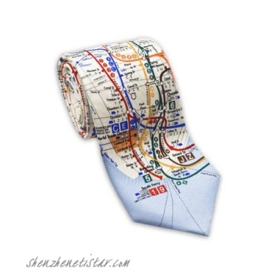 Josh Bach Men's New York City Subway Map Silk Necktie Made in USA
