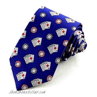 Men's Let's Ante Poker Chips & Cards Repeat Sports Necktie Tie