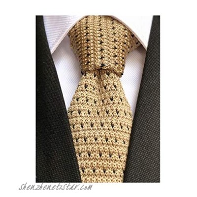 Men's Novelty Skinny Knit Tie Vintage Smart Patterned Formal Necktie for Groom - Various Design