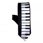 RETRO PIANO KEYS SKINNY TIE Black One size