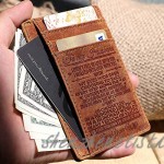 Ablibi Slim Minimalist Front Pocket RFID Blocking Leather Wallets for Husaband Slim Leather Card Holder to Grandson (To My Husband)