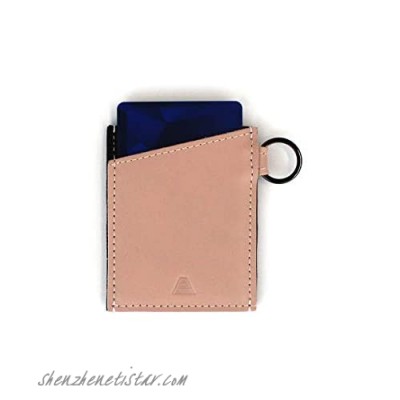 Andar Minimalist Slim Wallet Made of Premium Leather and Elastic with Keychain - The Leo