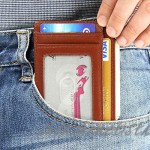 Anooma Slim Wallet Minimalist Front Pocket REID Leather Wallet for men women (Anooma Coffee)