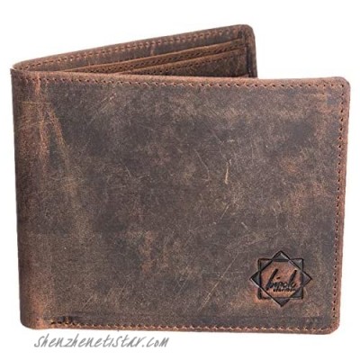Bi-Fold Credit Card Wallet with SD card slot - in Vintage Hunter Leather with RFID Protection & 2 inner hidden slots