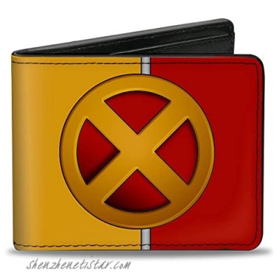 Buckle-Down PU Bifold Wallet - X-Men Logo/Stripe Red/Gold/Silver