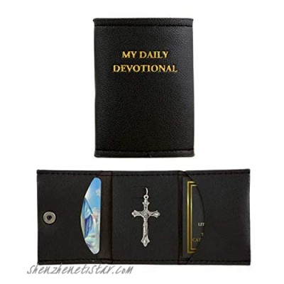 Daily Devotional Wallet Mini Book of Treasured Catholic Prayers Holy Card and Sacred Medal 2 X 3 Inches