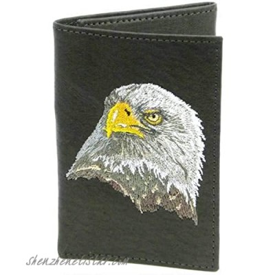 Eagle Head Trifold Brown Leather Wallet