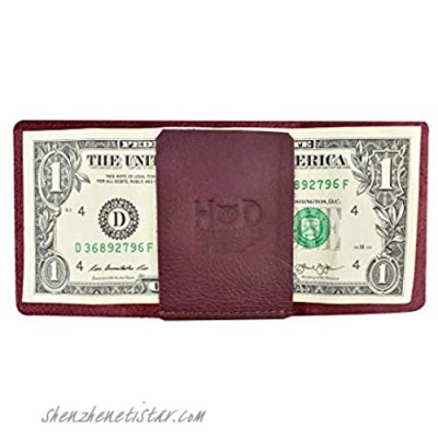 Hide & Drink Leather Ultra Minimalist Wallet Bills Only Cash Organizer Everyday Accessories Handmade :: Sangria
