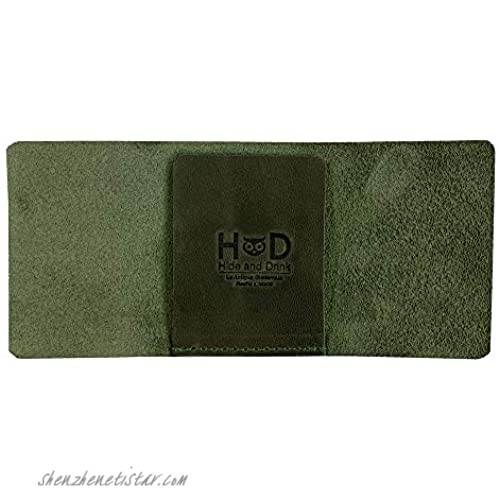 Hide & Drink Leather Ultra Minimalist Wallet Bills Only Cash Organizer Everyday Accessories Handmade :: Dark Jade