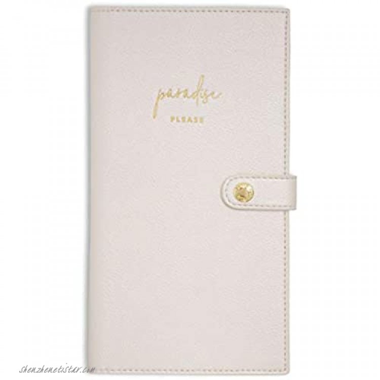 Katie Loxton Paradise Please Womens Vegan Leather Fashion Passport Travel Wallet Pearlescent White