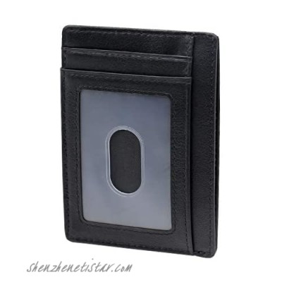 Minimalist Wallet for Men RFID Blocking Bifold Slim Front Pocket Wallet with Money Clip Dark Brown